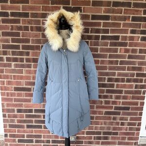 Down Coat Jacket Knee Length Parka Valufasion Fur Hood Women’s Small Asian Large